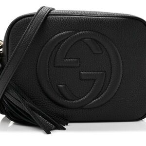 Gucci Black Pebbled Leather Disco Crossbody Bag